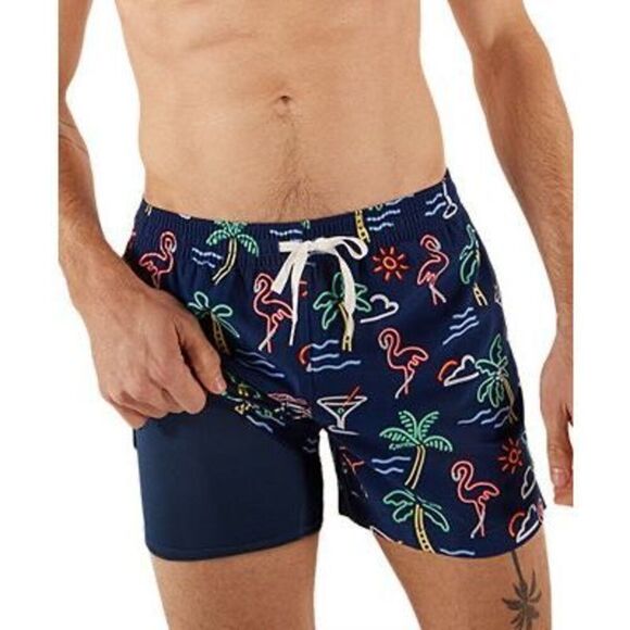 NWOT Chubbies Men’s The Neon Lights Lined Classic 4” Swim Trunk Size XXL - Picture 1 of 7